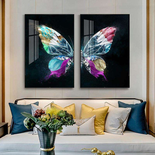 Color Gold Butterfly Wall Art Posters