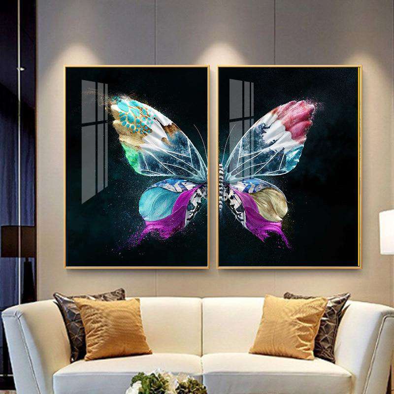 Color Gold Butterfly Wall Art Posters