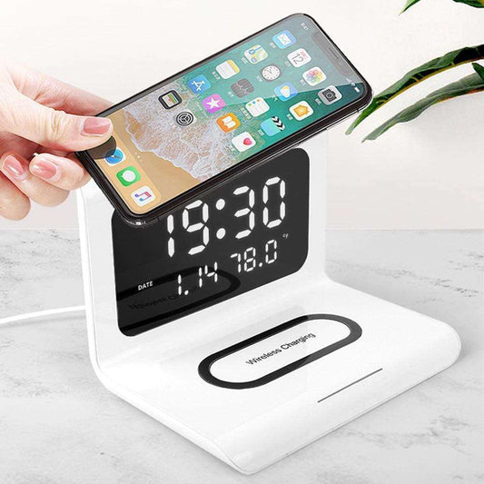 Wireless Charger Thermometer Calendar Clock